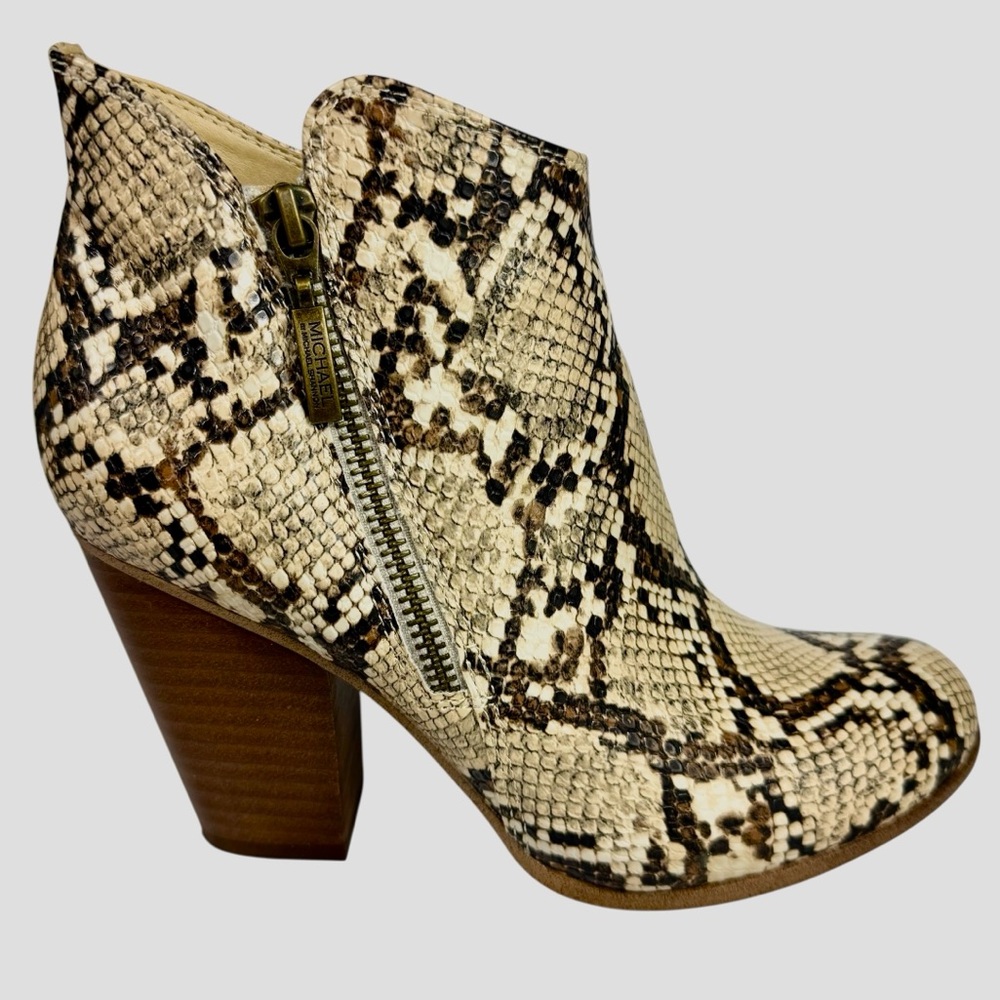 Michael Shannon GINNIE SNAKE PRINT BOOTS ANKLE  Women's Size 7M
